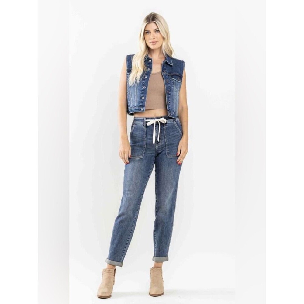 Judy Blue Women's High-Rise Denim Drawstring Stretch Joggers  |  Size:  5/27
